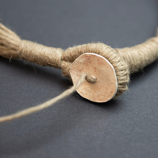 Collar Cobre / Plata / Lino
