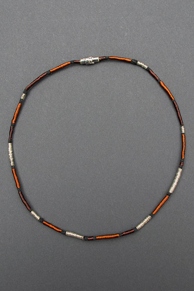 Collar Cobre / Plata / Lino