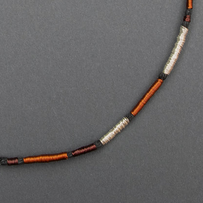 Collar Cobre / Plata / Lino