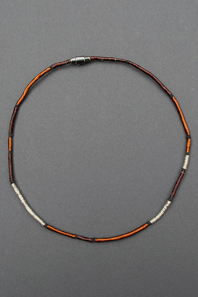 Collar Cobre / Plata / Lino