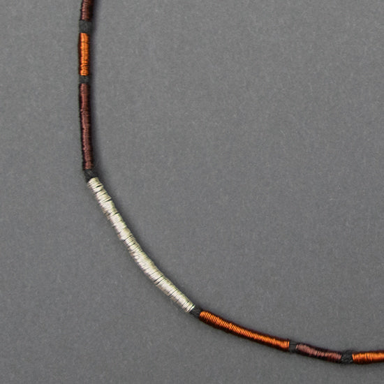 Collar Cobre / Plata / Lino