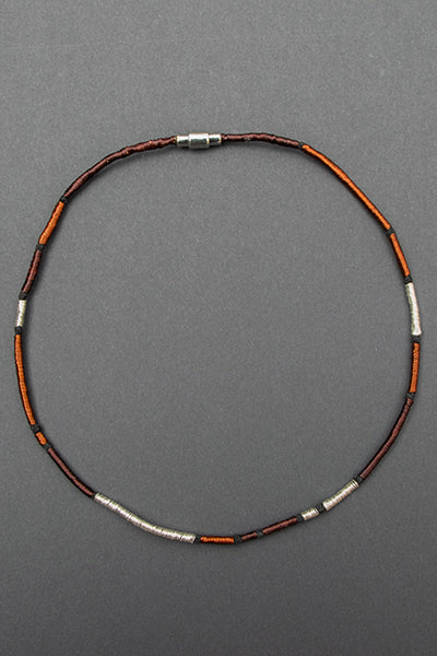 Collar Cobre / Plata / Lino