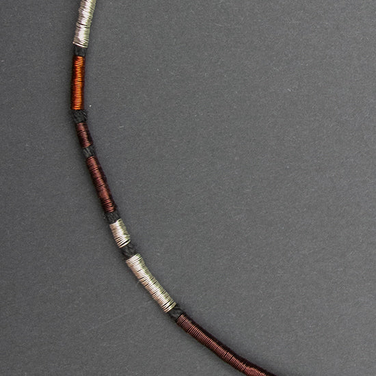 Collar Cobre / Plata / Lino