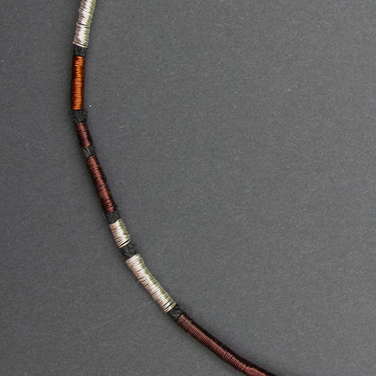 Collar Cobre / Plata / Lino
