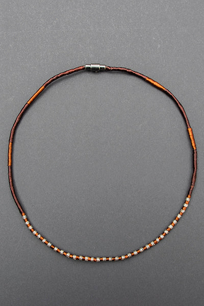 Collar Cobre / Plata / Lino