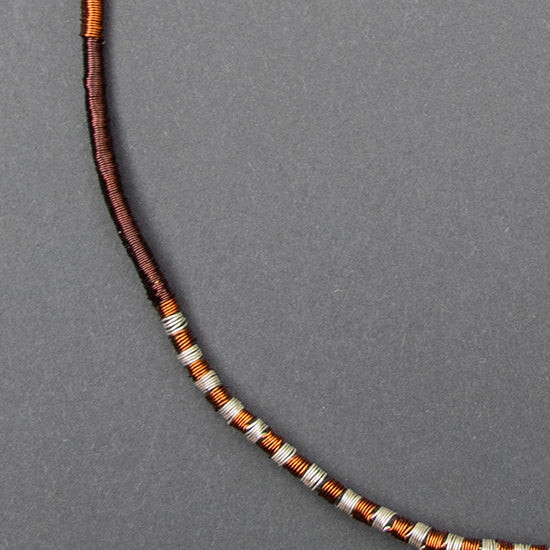 Collar Cobre / Plata / Lino