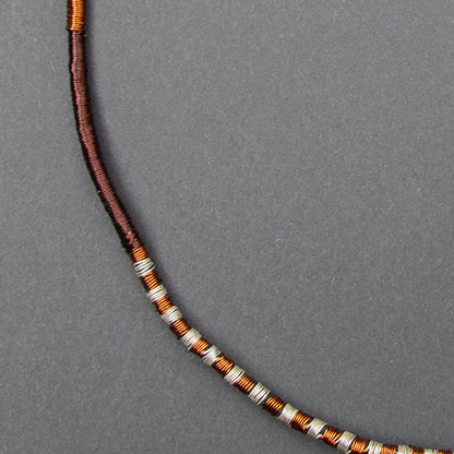 Collar Cobre / Plata / Lino