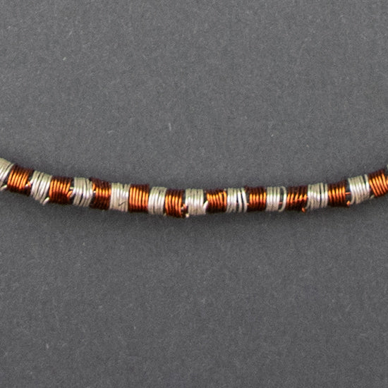 Collar Cobre / Plata / Lino