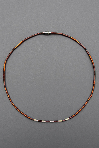 Collar Cobre / Plata / Lino