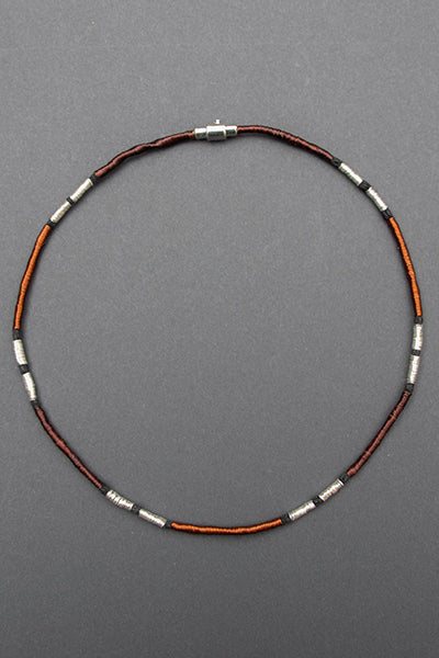 Collar Cobre / Plata / Lino