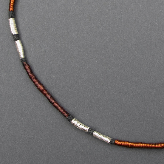 Collar Cobre / Plata / Lino