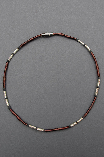 Collar Cobre / Plata / Lino
