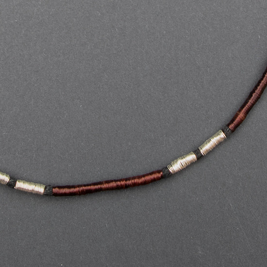 Collar Cobre / Plata / Lino