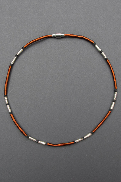 Collar Cobre / Plata / Lino