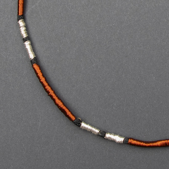 Collar Cobre / Plata / Lino