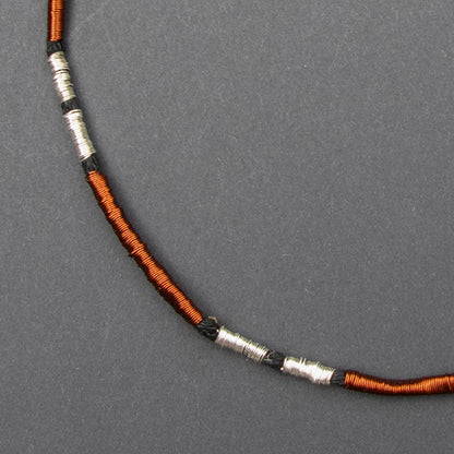Collar Cobre / Plata / Lino