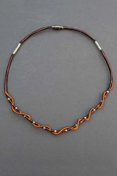 Collar Cobre / Plata / Lino