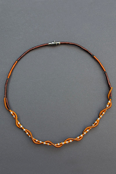 Collar Cobre / Plata / Lino
