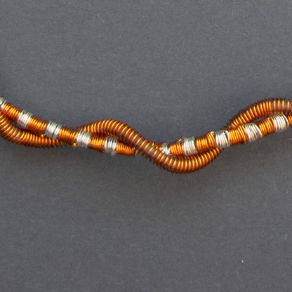 Collar Cobre / Plata / Lino