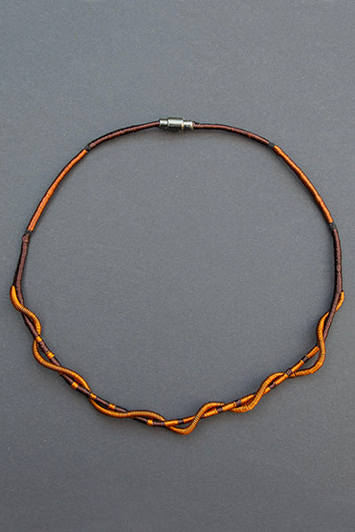 Collar Cobre / Plata / Lino