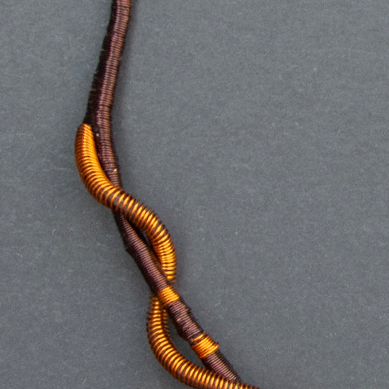 Collar Cobre / Plata / Lino