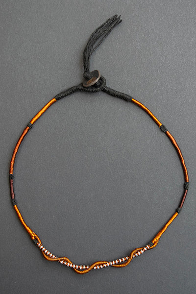 Collar Cobre / Plata / Lino