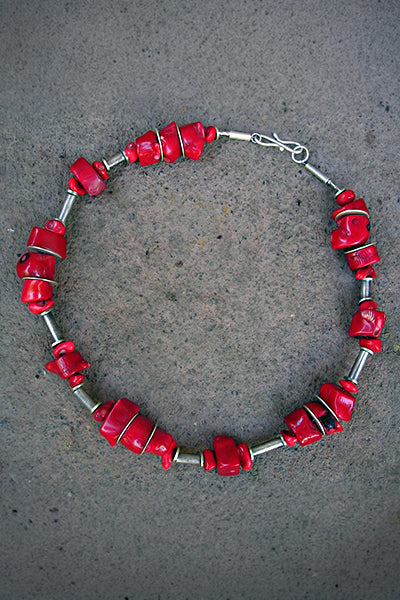 Collar Plata / Coral