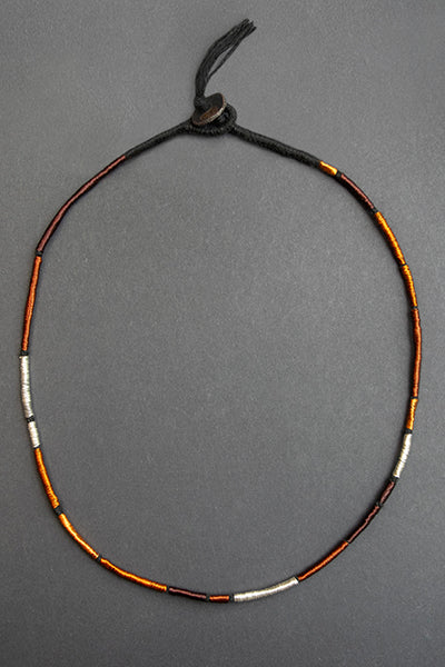 Collar Cobre / Plata / Lino