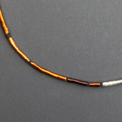 Collar Cobre / Plata / Lino